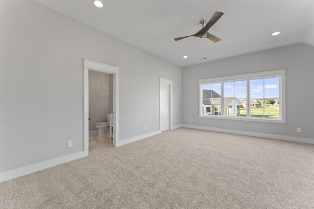 316 Campfire Ct, Winchester, TN 37398 - unfurnished bedroom with carpet floors, recessed lighting, ensuite bath, and a ceiling fan