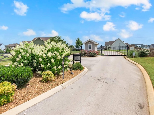 316 Campfire Ct, Winchester, TN 37398 - view of asphalt street featuring a gate, a residential view, curbs, and a gated entry