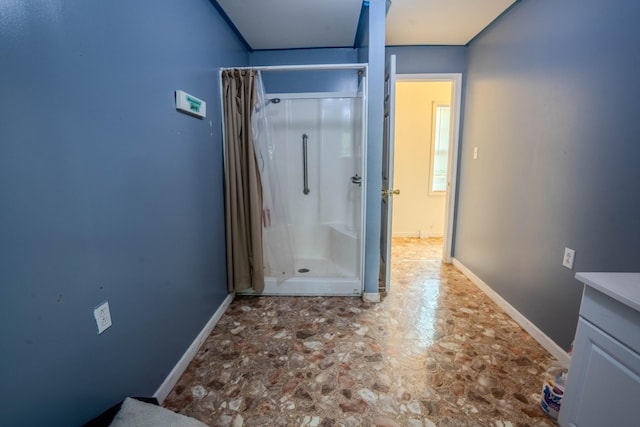 366 Ridge Rd, Westpoint, TN 38486 - full bath with a stall shower, stone finish flooring, and vanity