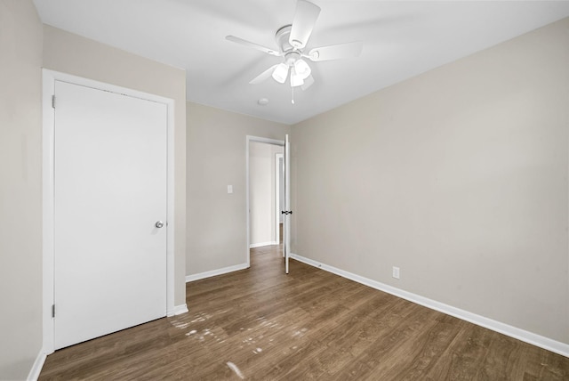 1872 River Rd, Clarksville, TN 37040 - unfurnished bedroom with wood finished floors and ceiling fan