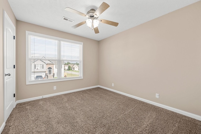 3754 Gray Fox Dr, Clarksville, TN 37040 - spare room featuring carpet flooring, ceiling fan, and a textured ceiling