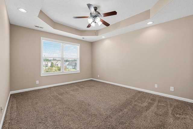 3754 Gray Fox Dr, Clarksville, TN 37040 - unfurnished room with carpet floors, ceiling fan, a tray ceiling, and recessed lighting