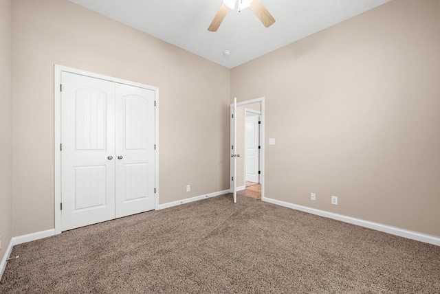 3754 Gray Fox Dr, Clarksville, TN 37040 - unfurnished bedroom featuring carpet, a ceiling fan, and a closet