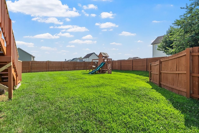 3754 Gray Fox Dr, Clarksville, TN 37040 - fenced backyard with a playground and stairway