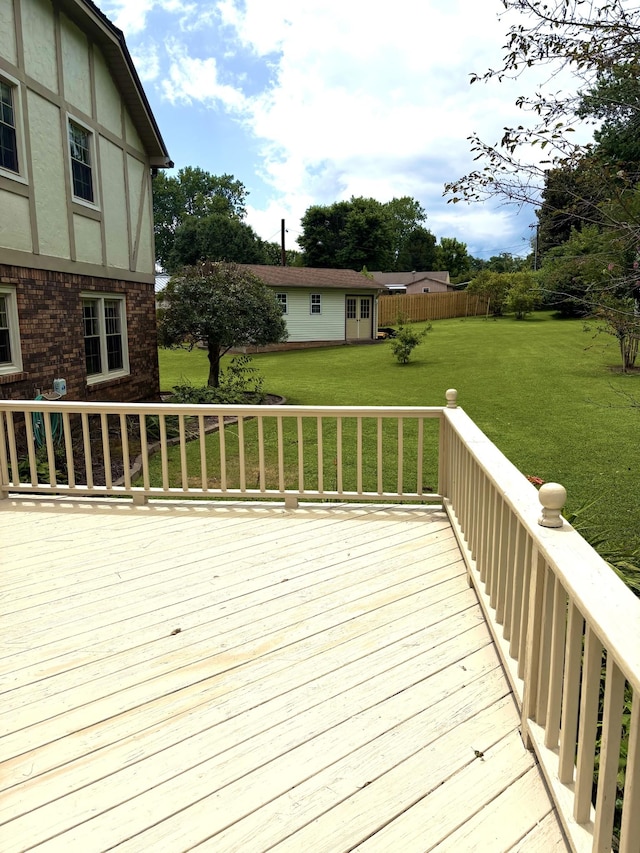 806 Sharon Cir, Lawrenceburg, TN 38464 - wooden terrace featuring a lawn
