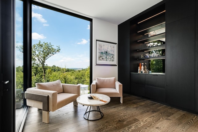 4606 Shys Hill Rd, Nashville, TN 37215 - living area with floor to ceiling windows and dark wood-style floors