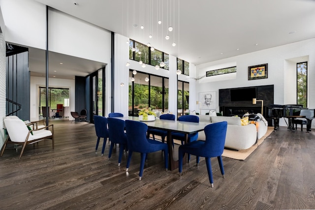 4606 Shys Hill Rd, Nashville, TN 37215 - dining room with a towering ceiling and dark wood-type flooring