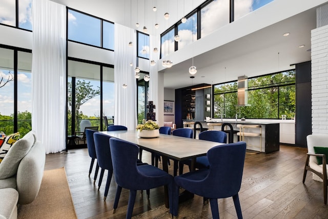 4606 Shys Hill Rd, Nashville, TN 37215 - dining room with a high ceiling and hardwood / wood-style flooring