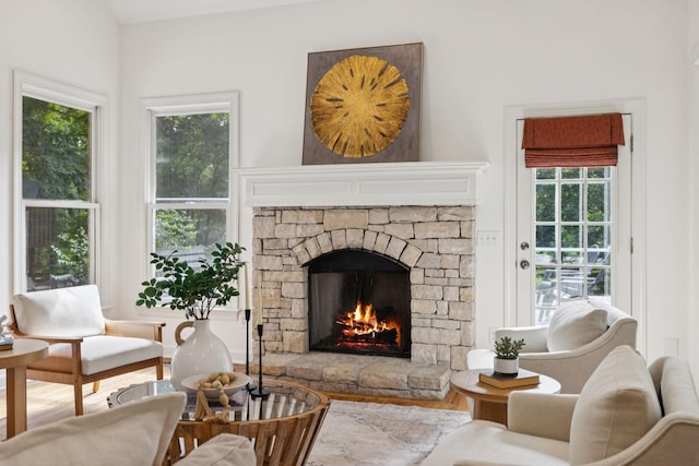 2000 Far Fara Way, Brentwood, TN 37027 - living room with a stone fireplace and wood finished floors