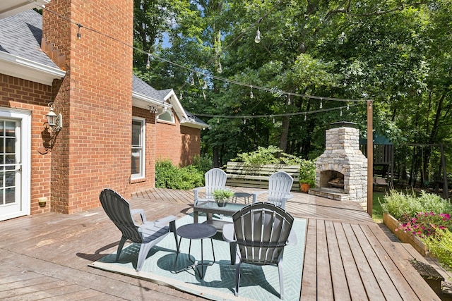 2000 Far Fara Way, Brentwood, TN 37027 - wooden deck featuring an outdoor stone fireplace