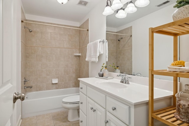 2000 Far Fara Way, Brentwood, TN 37027 - bathroom with vanity, shower / tub combination, tile patterned flooring, and a chandelier