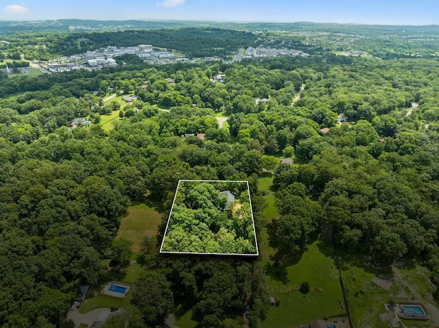 2000 Far Fara Way, Brentwood, TN 37027 - aerial view of property and surrounding area with a heavily wooded area and property boundaries highlighted