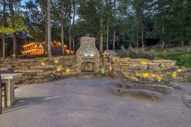 3120 Boxley View Ln, Franklin, TN 37064 - view of patio / terrace featuring an outdoor stone fireplace