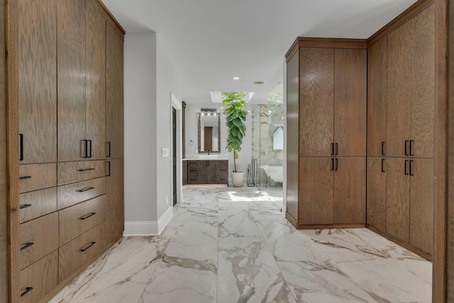 3120 Boxley View Ln, Franklin, TN 37064 - corridor with light marble finish floors