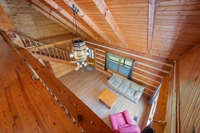 3000 Preston Bagwell Rd, Clarksville, TN 37043 - unfurnished living room featuring wooden ceiling, wood finished floors, and wooden walls