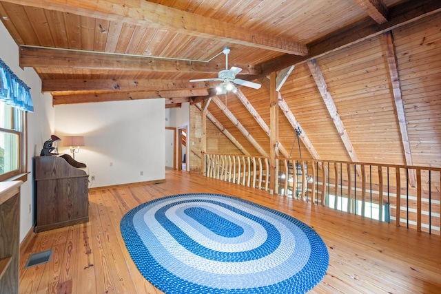 3000 Preston Bagwell Rd, Clarksville, TN 37043 - unfurnished room featuring ceiling fan, wood ceiling, and hardwood / wood-style floors