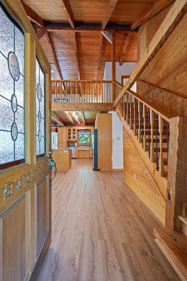 3000 Preston Bagwell Rd, Clarksville, TN 37043 - foyer with wooden ceiling, wood finished floors, and stairs