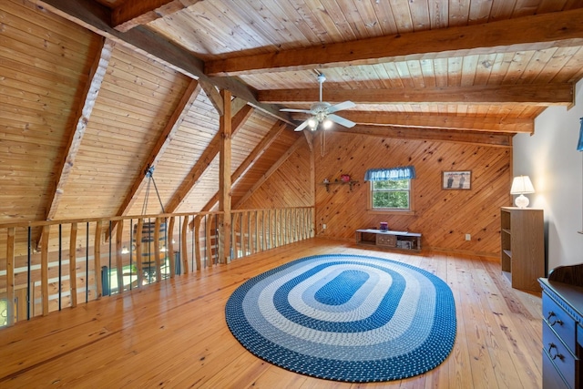 3000 Preston Bagwell Rd, Clarksville, TN 37043 - unfurnished room with ceiling fan, wooden ceiling, wood walls, and wood-type flooring