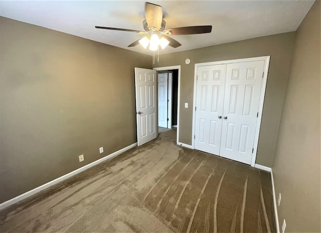 3164 Prater Ct, Murfreesboro, TN 37128 - unfurnished bedroom with carpet floors, a closet, and a ceiling fan