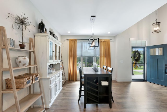 332 Country Club Rd, Winchester, TN 37398 - dining area featuring a chandelier, wood finished floors, and recessed lighting