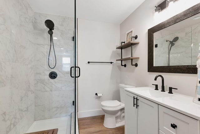 332 Country Club Rd, Winchester, TN 37398 - full bath with a shower stall, vanity, and wood finished floors