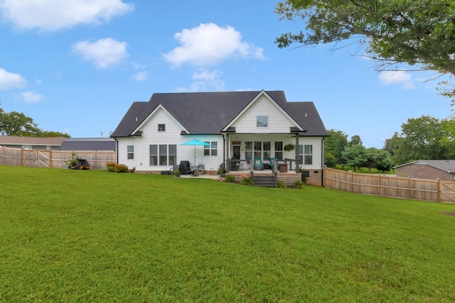 332 Country Club Rd, Winchester, TN 37398 - rear view of house featuring a patio area, a fenced backyard, and a shingled roof