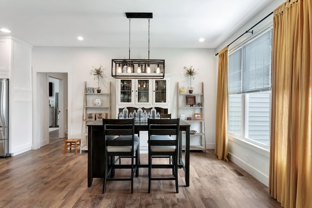 332 Country Club Rd, Winchester, TN 37398 - dining area with dark wood-type flooring and recessed lighting