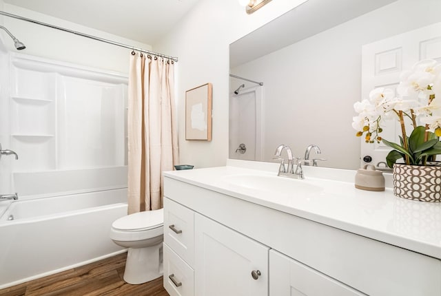 1204 Lambeth Way, Antioch, TN 37013 - bathroom with vanity, shower / bath combination with curtain, and wood finished floors