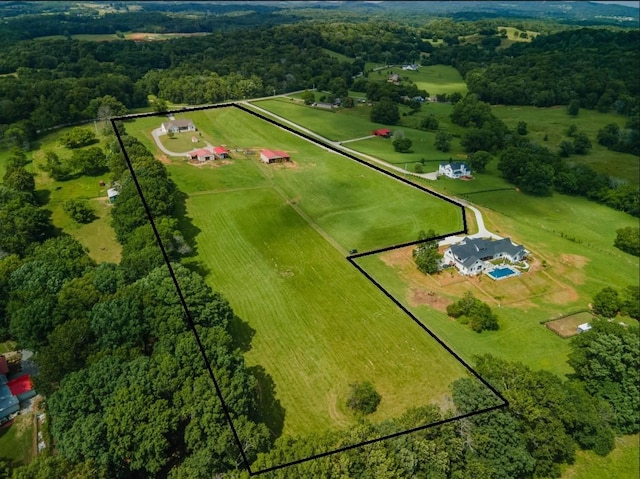 5247 Flat Creek Rd, Spring Hill, TN 37174 - aerial view of sparsely populated area featuring property parcel outlined