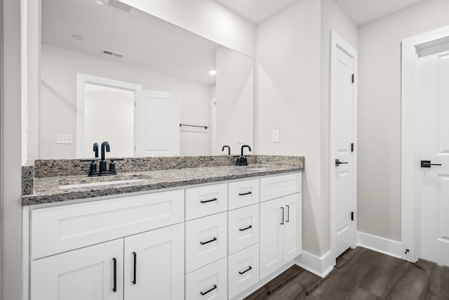 4013 Norman Dr, Spring Hill, TN 37174 - bathroom with wood finished floors and double vanity