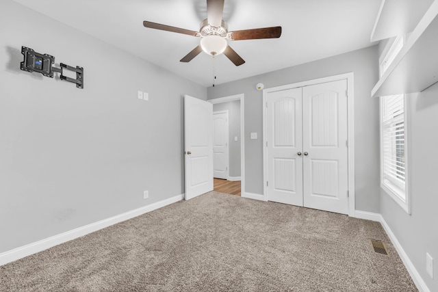 626 Snowshoe Ln, Clarksville, TN 37040 - unfurnished bedroom with carpet floors, a closet, and ceiling fan