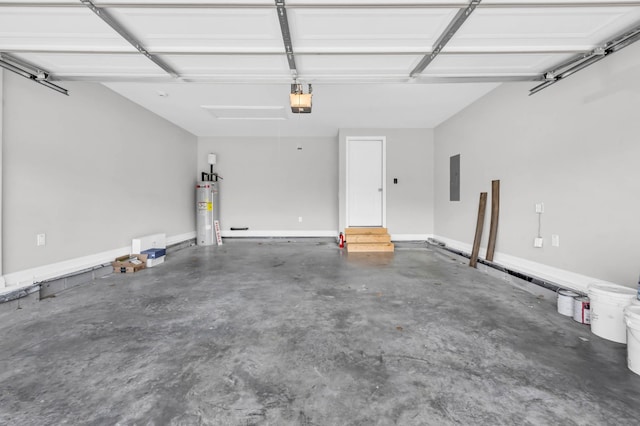 626 Snowshoe Ln, Clarksville, TN 37040 - garage featuring electric water heater, electric panel, and a garage door opener