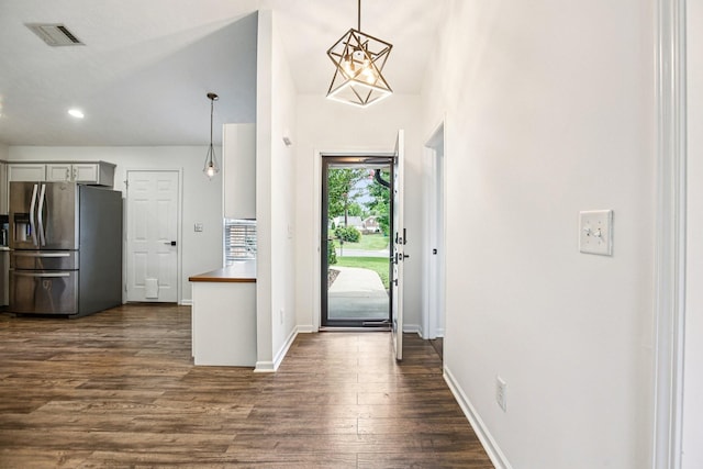 3315 Monoco Dr, Spring Hill, TN 37174 - foyer entrance with dark wood finished floors and recessed lighting