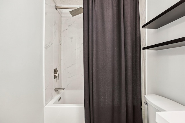 3315 Monoco Dr, Spring Hill, TN 37174 - bathroom featuring toilet and shower / bath combo with shower curtain