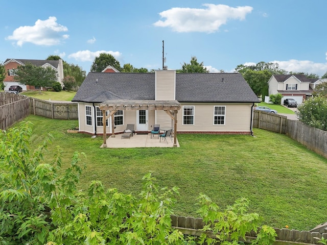 3315 Monoco Dr, Spring Hill, TN 37174 - back of property with a pergola, a chimney, a patio, and a fenced backyard