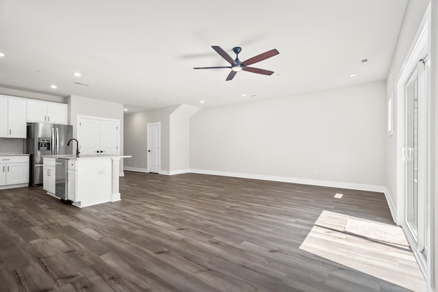 4005 Norman Dr, Spring Hill, TN 37174 - kitchen with open floor plan, stainless steel appliances, ceiling fan, and recessed lighting