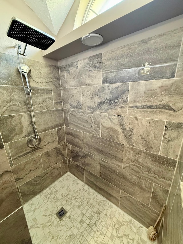 231 Overlook Pl, Columbia, TN 38401 - full bathroom featuring a tile shower and vaulted ceiling