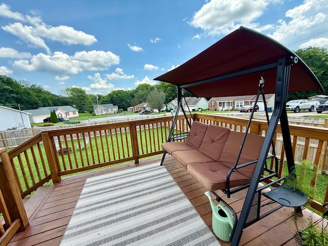 231 Overlook Pl, Columbia, TN 38401 - wooden terrace with a fenced backyard and a residential view