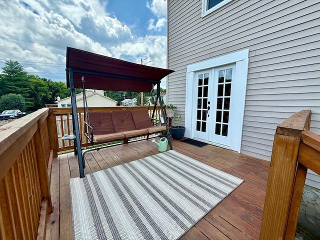 231 Overlook Pl, Columbia, TN 38401 - wooden deck featuring french doors
