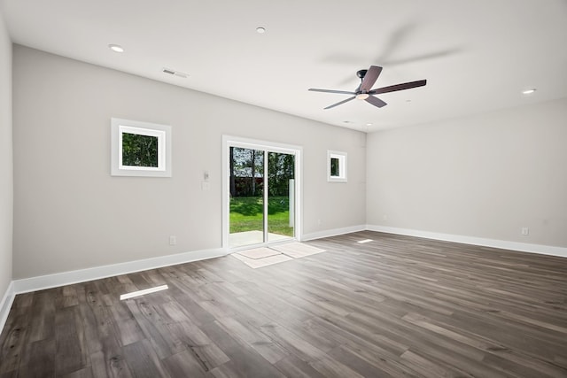 4009 Norman Dr, Spring Hill, TN 37174 - unfurnished room featuring a ceiling fan, dark wood-style floors, and recessed lighting