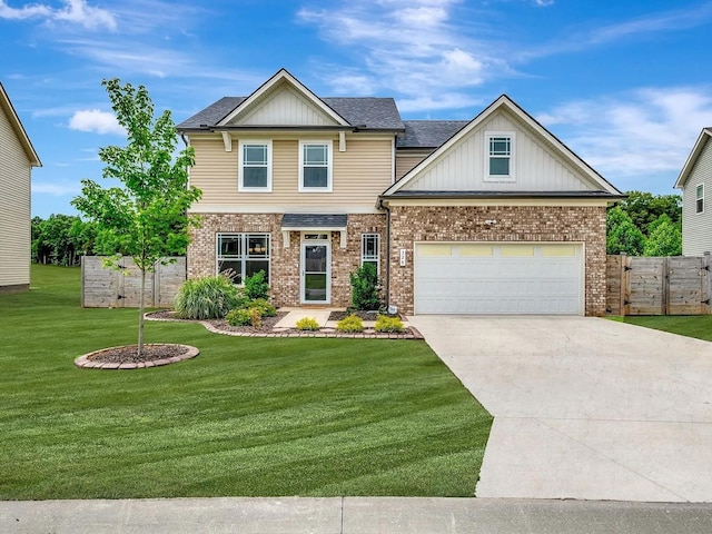 324 Wyburn Pl NE, Burns, TN 37029 - craftsman-style home with driveway, brick siding, a garage, and board and batten siding