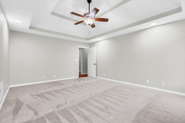 3190 Marthas Chapel Rd, Cunningham, TN 37052 - carpeted spare room with a raised ceiling, recessed lighting, and ceiling fan