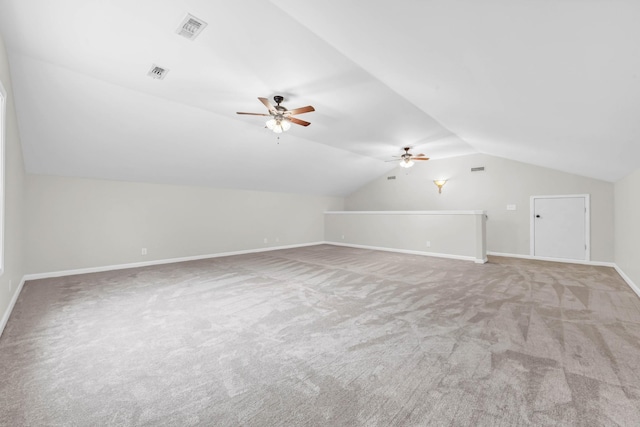 3190 Marthas Chapel Rd, Cunningham, TN 37052 - additional living space with carpet floors, lofted ceiling, and ceiling fan
