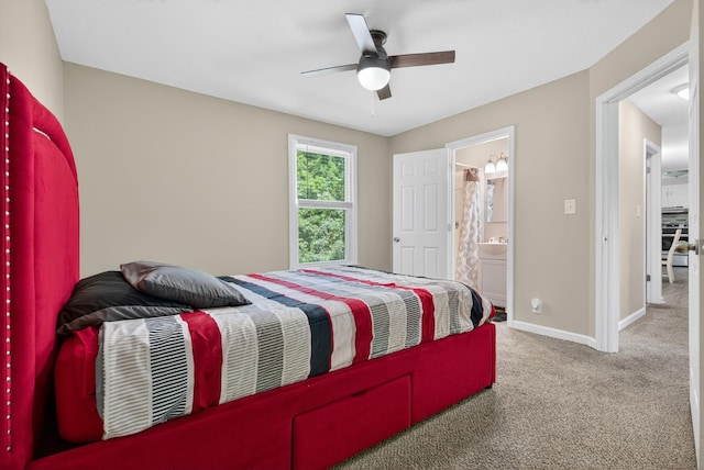609 Chrisman Dr, Clarksville, TN 37042 - carpeted bedroom featuring connected bathroom and a ceiling fan