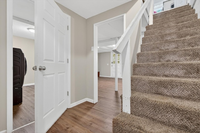 609 Chrisman Dr, Clarksville, TN 37042 - stairway with wood finished floors and baseboards