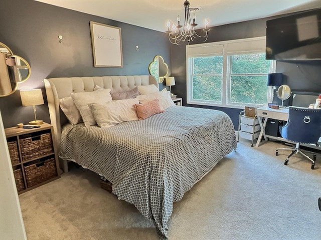 4417 Jackson Hollow Rd, Franklin, TN 37064 - bedroom featuring carpet floors, a chandelier, and an office area