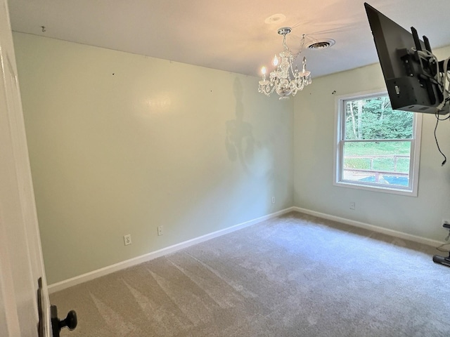 4417 Jackson Hollow Rd, Franklin, TN 37064 - carpeted spare room featuring a chandelier and baseboards