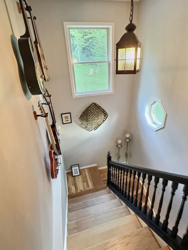 4417 Jackson Hollow Rd, Franklin, TN 37064 - stairway with wood finished floors and baseboards