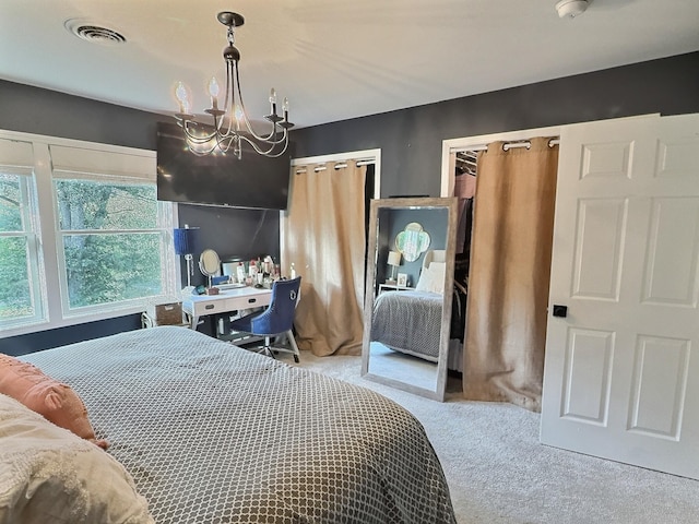 4417 Jackson Hollow Rd, Franklin, TN 37064 - carpeted bedroom with a chandelier