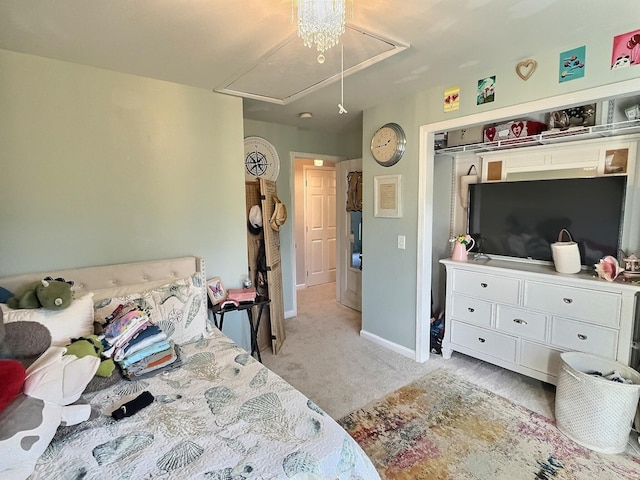 4417 Jackson Hollow Rd, Franklin, TN 37064 - bedroom featuring attic access and light carpet